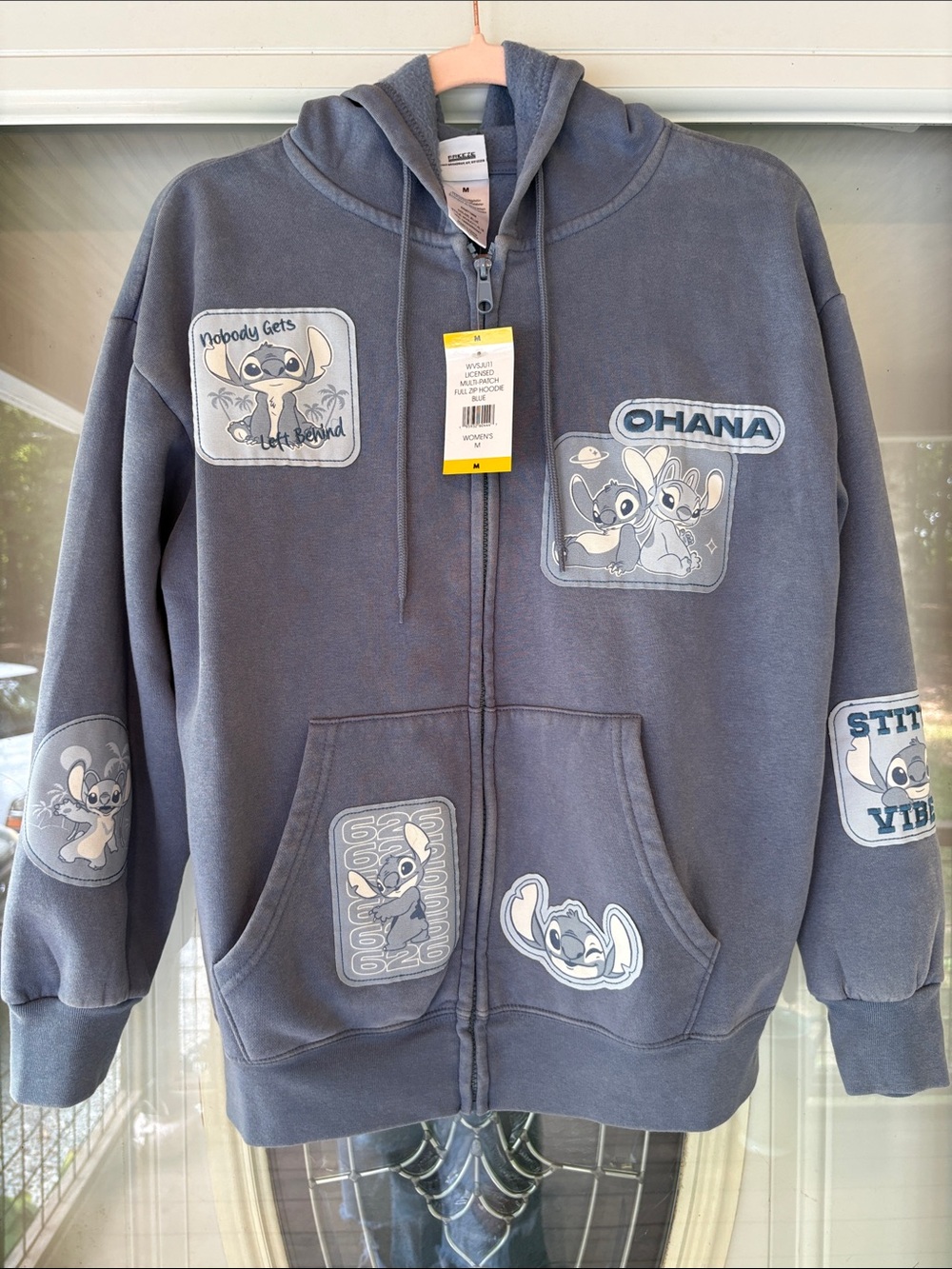 NWT Disney Blue Stitch Ohana Zip-Up Hoodie